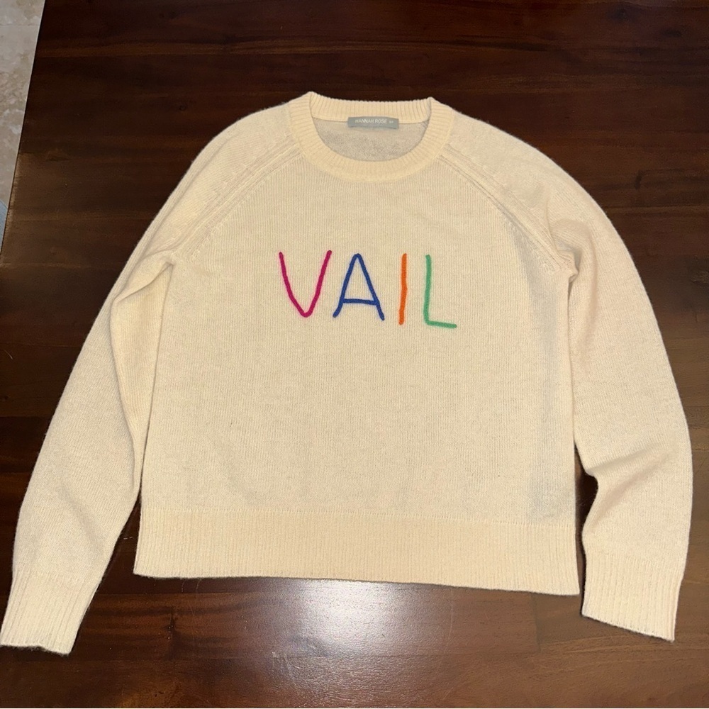 HANNAH ROSE Vail Embroidered Cashmere Sweater (104)